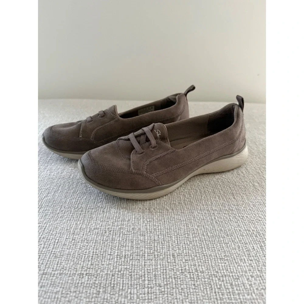 Skechers Air Cool Shoes Womens Size 7 Brown Memory Foam Slip On Comfort Loafer
